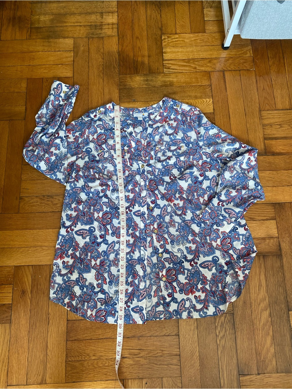 Charter Club Paisley Button-Down Tunic Blouse Size 0X